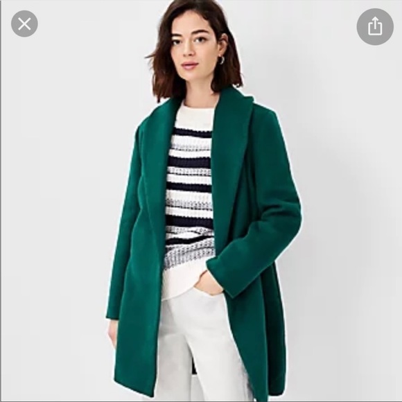 Ann Taylor Jackets & Blazers - NWT Shawl Collar Belted Ann Taylor jacket / coat - Size XS - Green